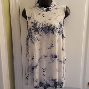 💕Y2K CUTE💕Acemi polar neck tie dye tunic dress shirt